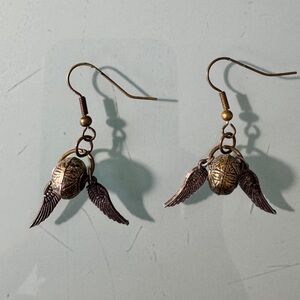 Harry Potter Golden Snitch Dangle Earrings